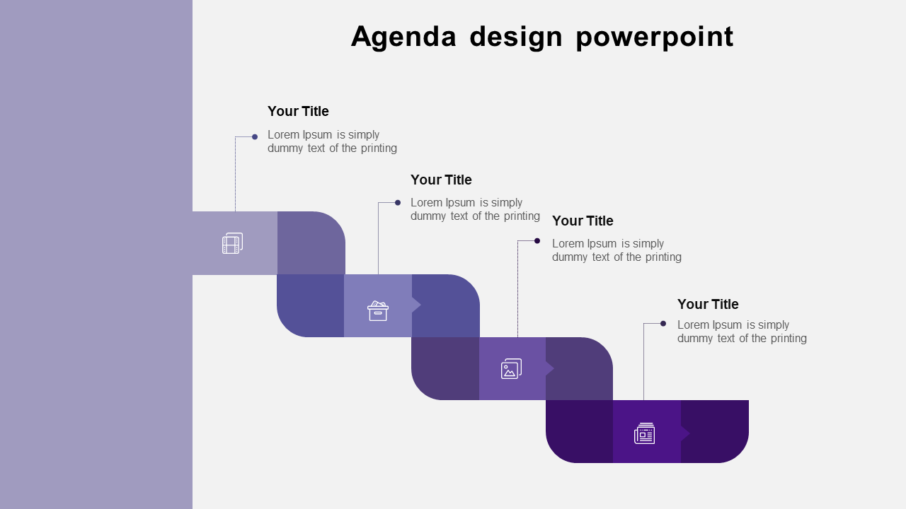 agenda design powerpoint-puprle